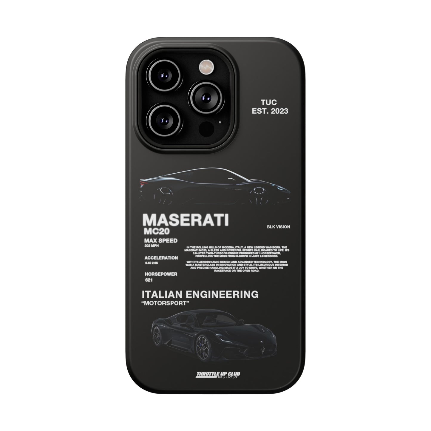 MASERATI MC20 "ITALIAN ENGINEERING" BLK VISION PHONE CASE