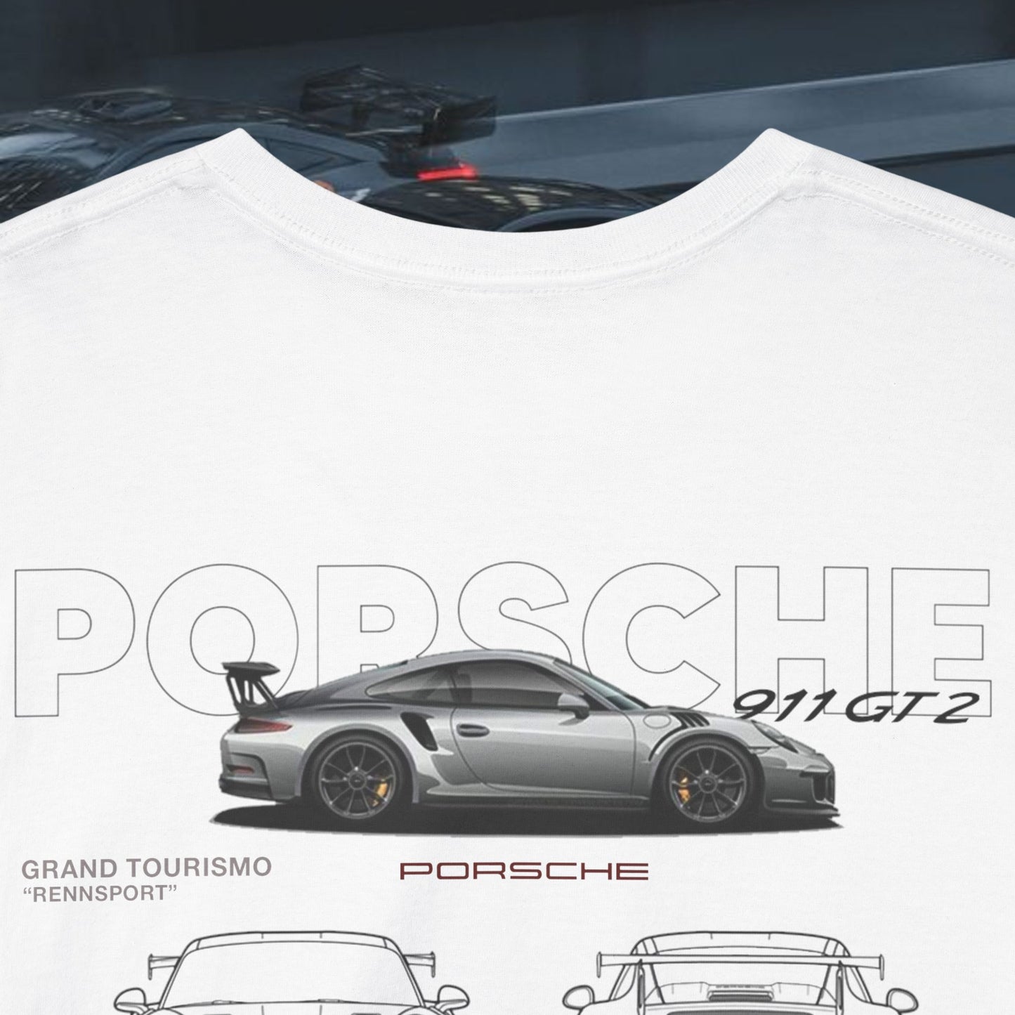 PORSCHE 911 GT2 RS SPORTS SHIRT IN WHITE