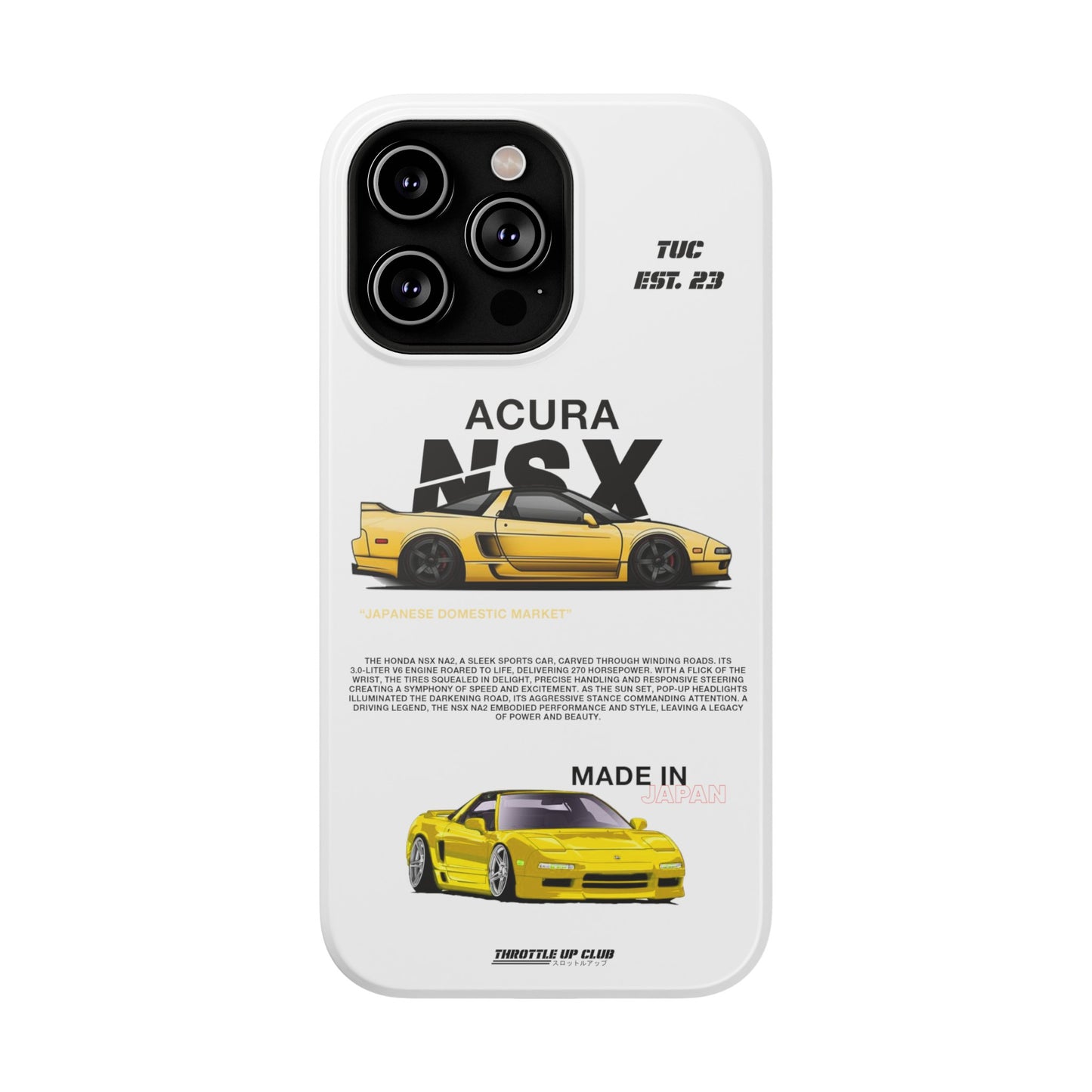 ACURA NSX NA2 PHONE CASE "JAPANESE ENGENEERING" OLD VERSIONS