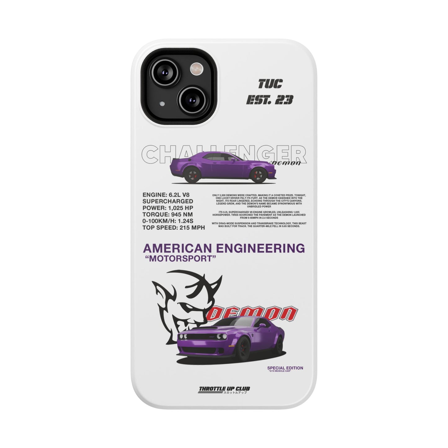 DODGE CHALLENGER DEMON "SPECIAL EDITION" AMERICAN ENGENEERING LINE 10 UNITS