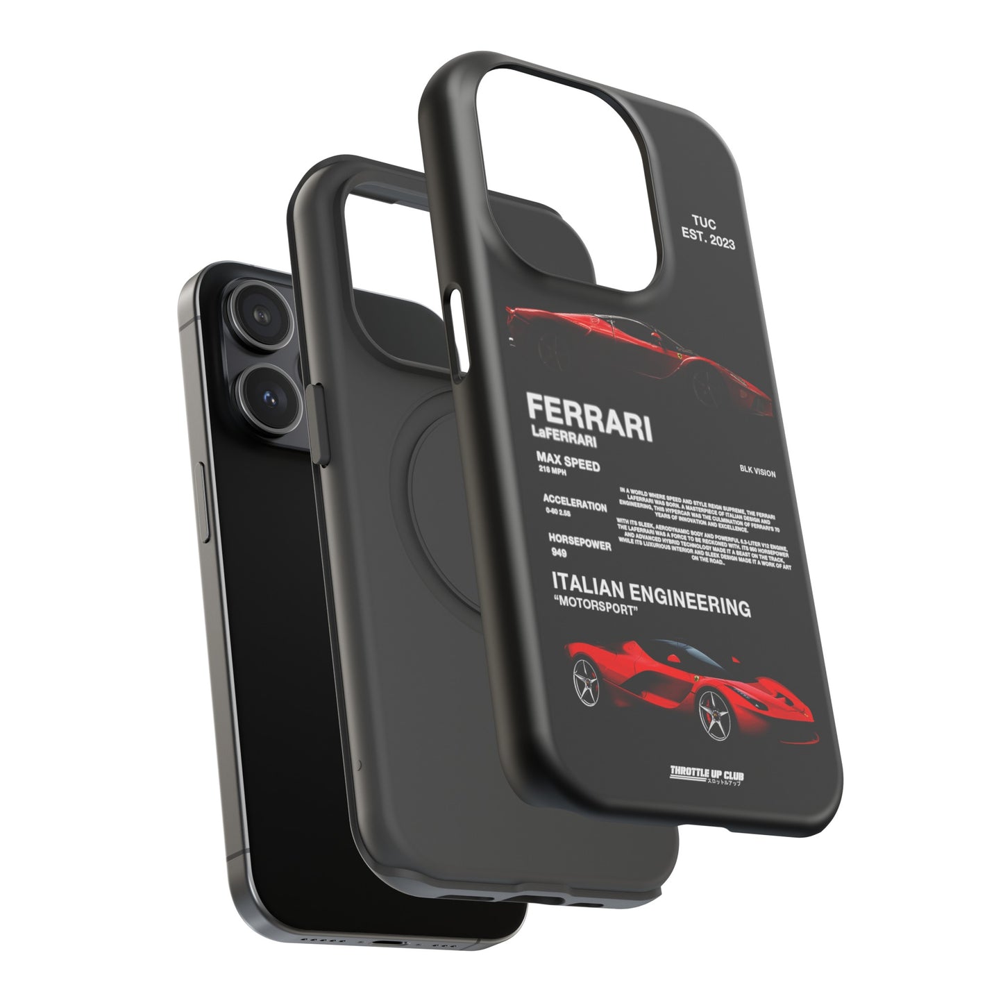 FERRARI LaFERRARI "ITALIAN ENGINEERING" BLK VISION PHONE CASE