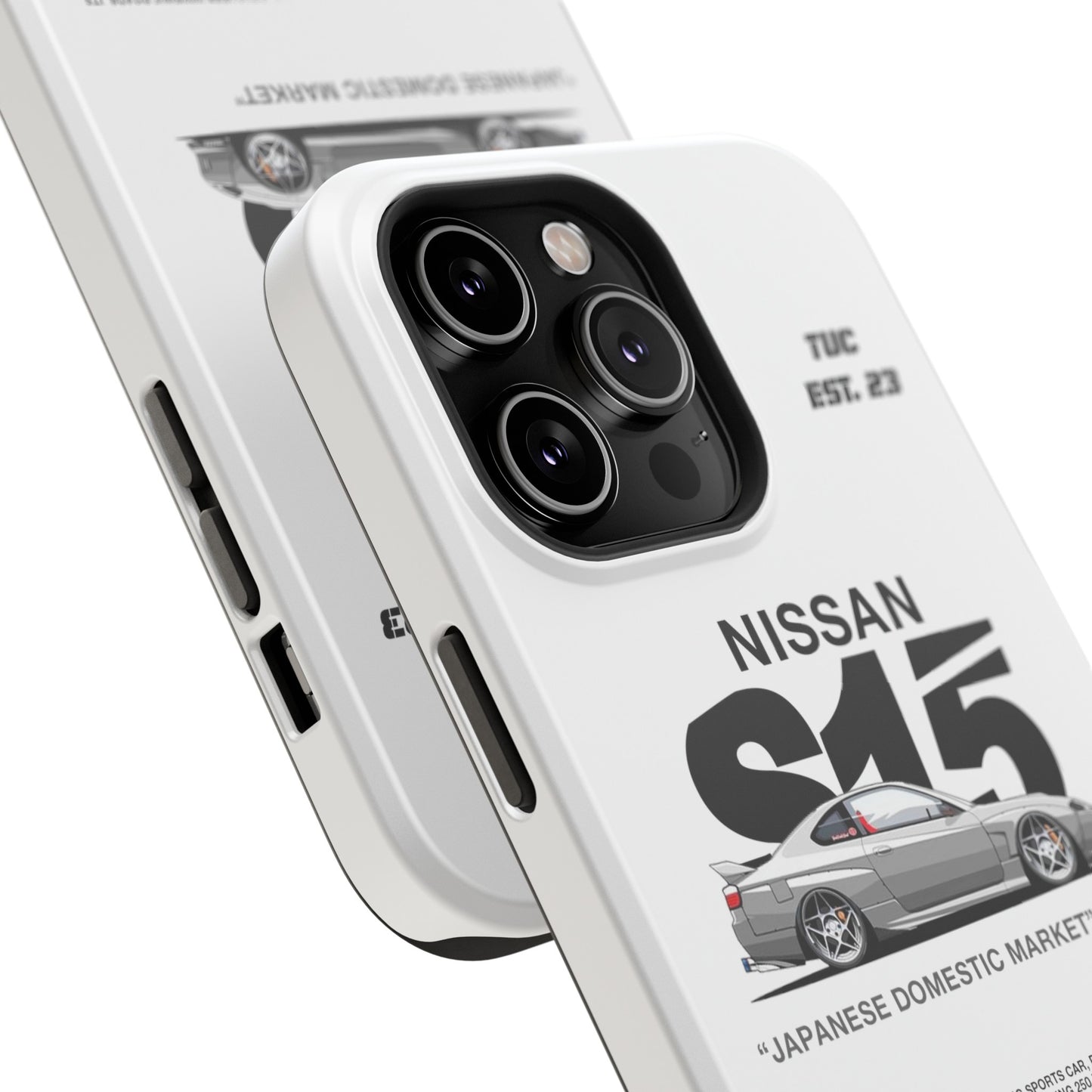 NISSAN SILVIA S15 WHITE PHONE CASE "JAPANESE ENGENEERING" OLD VERSIONS