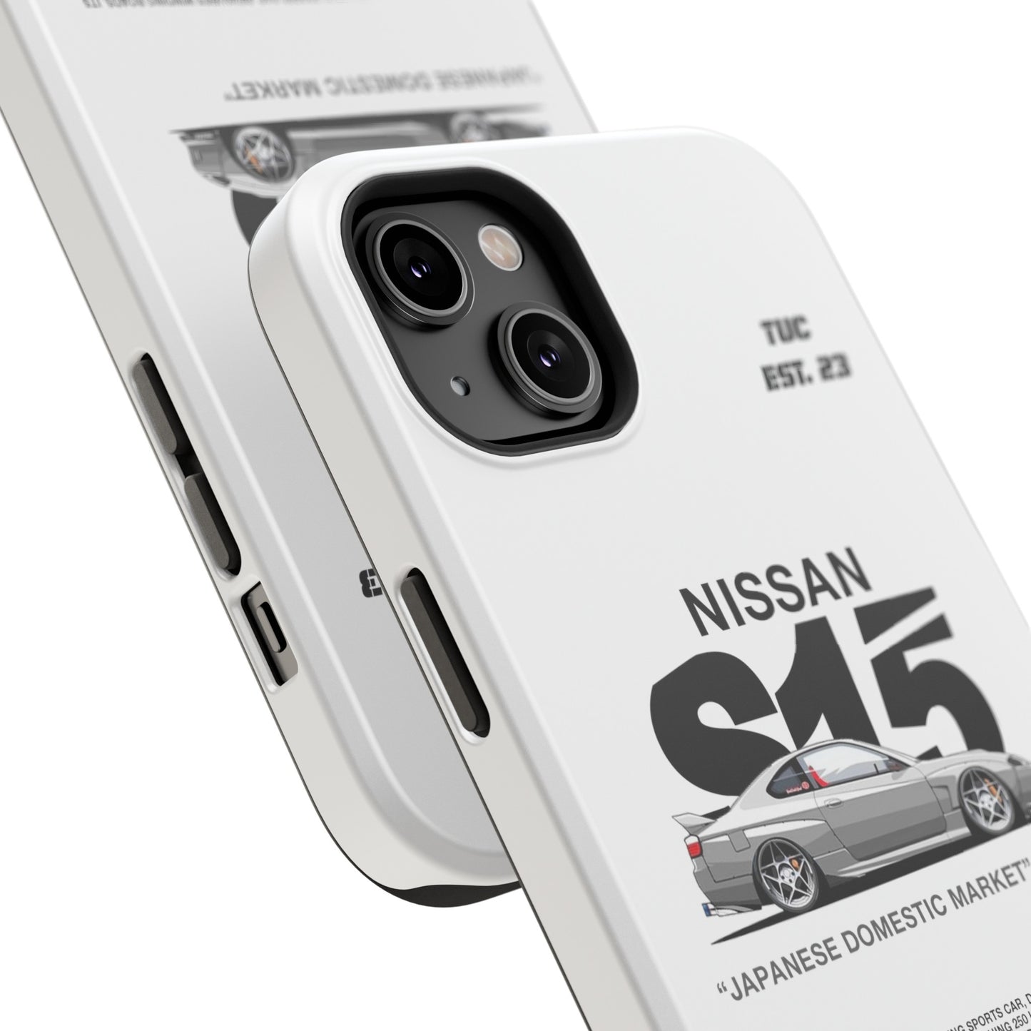 NISSAN SILVIA S15 WHITE PHONE CASE "JAPANESE ENGENEERING" OLD VERSIONS