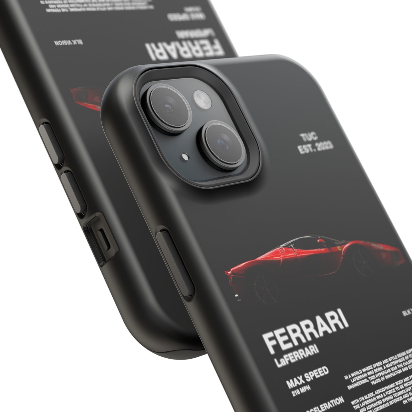 FERRARI LaFERRARI "ITALIAN ENGINEERING" BLK VISION PHONE CASE