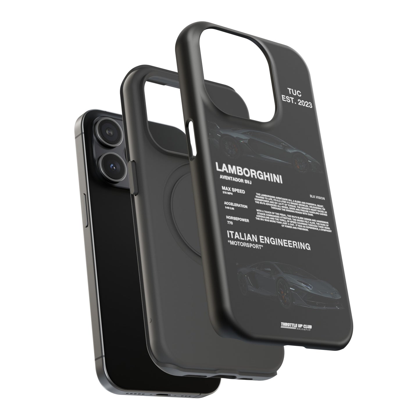 LAMBORGHINI AVENTADOR SVJ "ITALIAN ENGINEERING" BLK VISION PHONE CASE