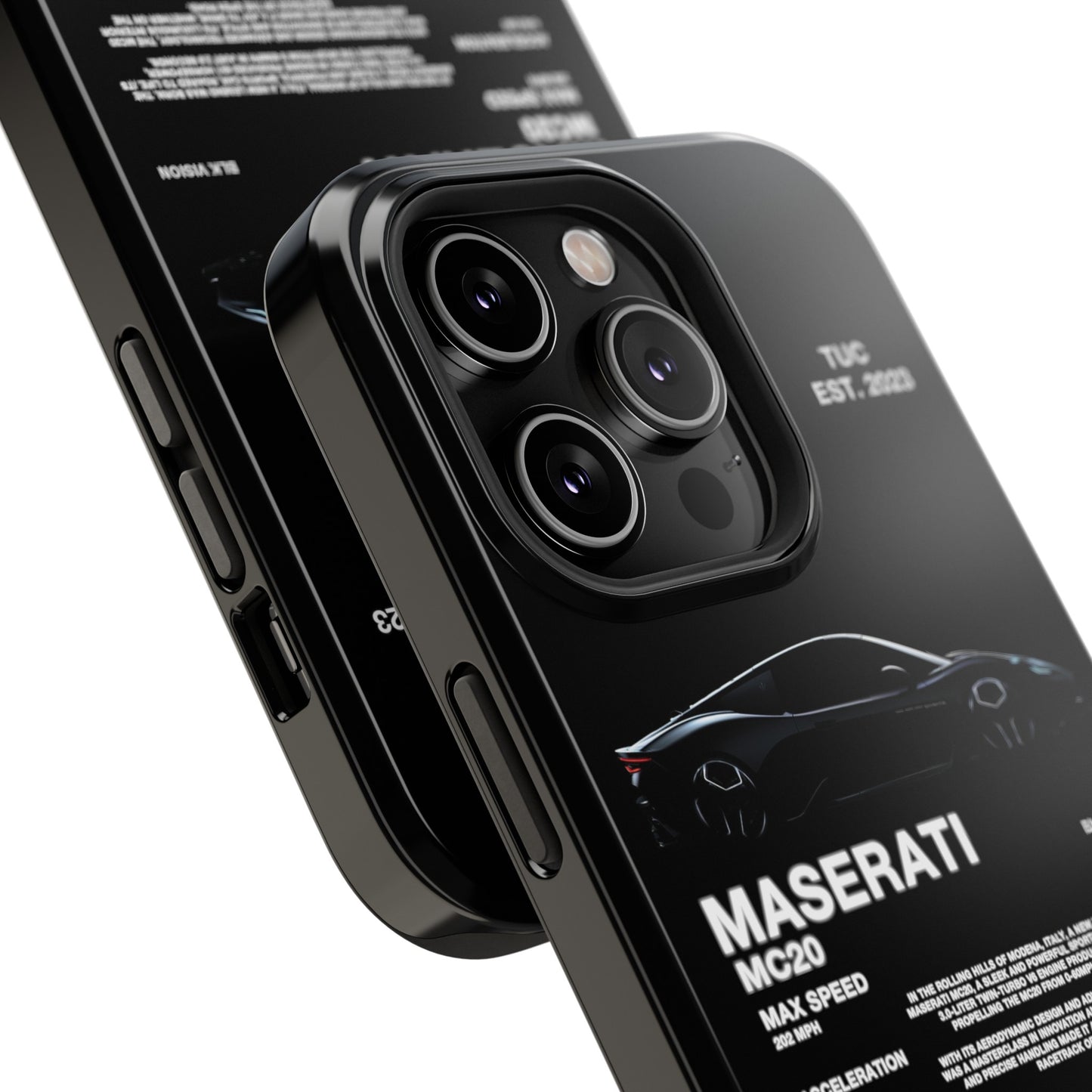 MASERATI MC20 "ITALIAN ENGINEERING" BLK VISION PHONE CASE