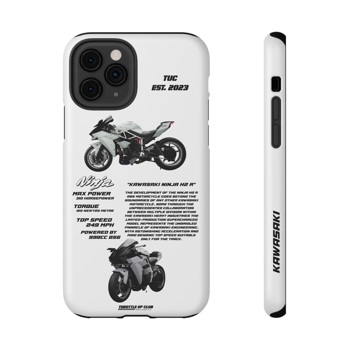 Ninja Kawasaki H2 PHONE CASE IN WHITE