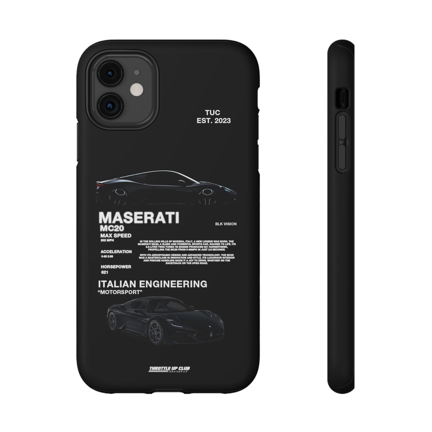 MASERATI MC20 "ITALIAN ENGINEERING" BLK VISION PHONE CASE