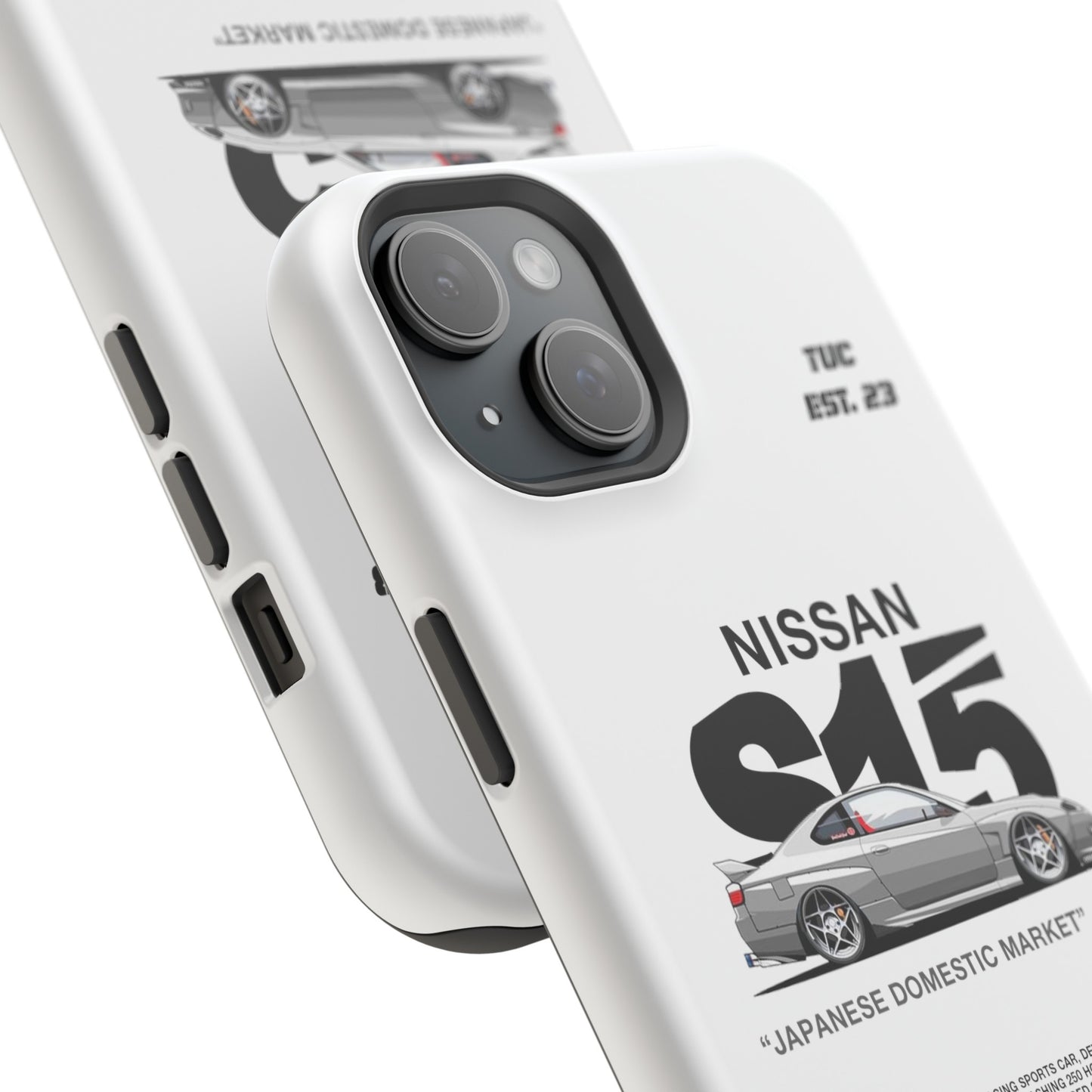 NISSAN SILVIA S15 WHITE PHONE CASE "JAPANESE ENGENEERING" OLD VERSIONS