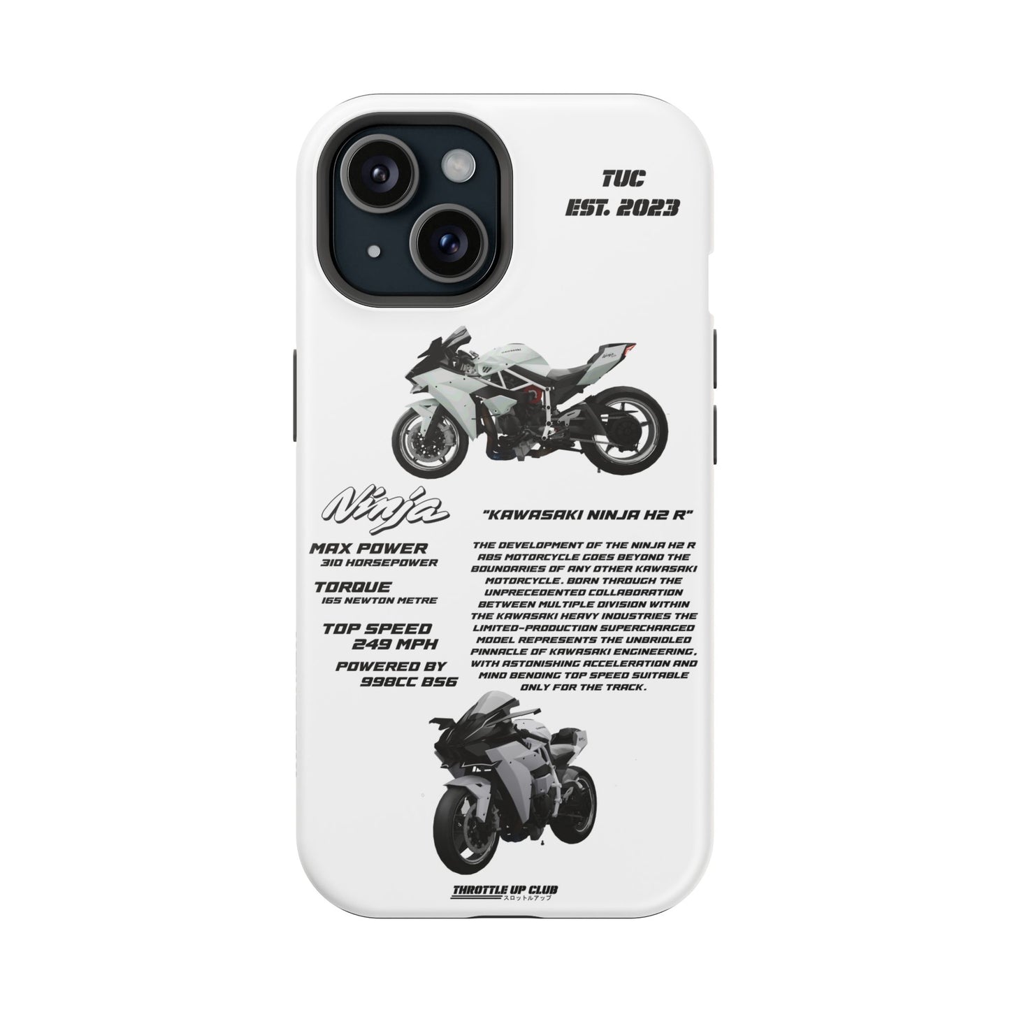 Ninja Kawasaki H2 PHONE CASE IN WHITE