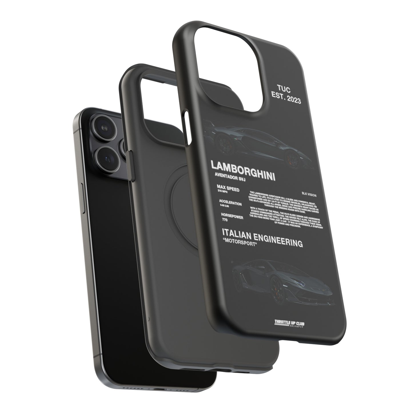 LAMBORGHINI AVENTADOR SVJ "ITALIAN ENGINEERING" BLK VISION PHONE CASE