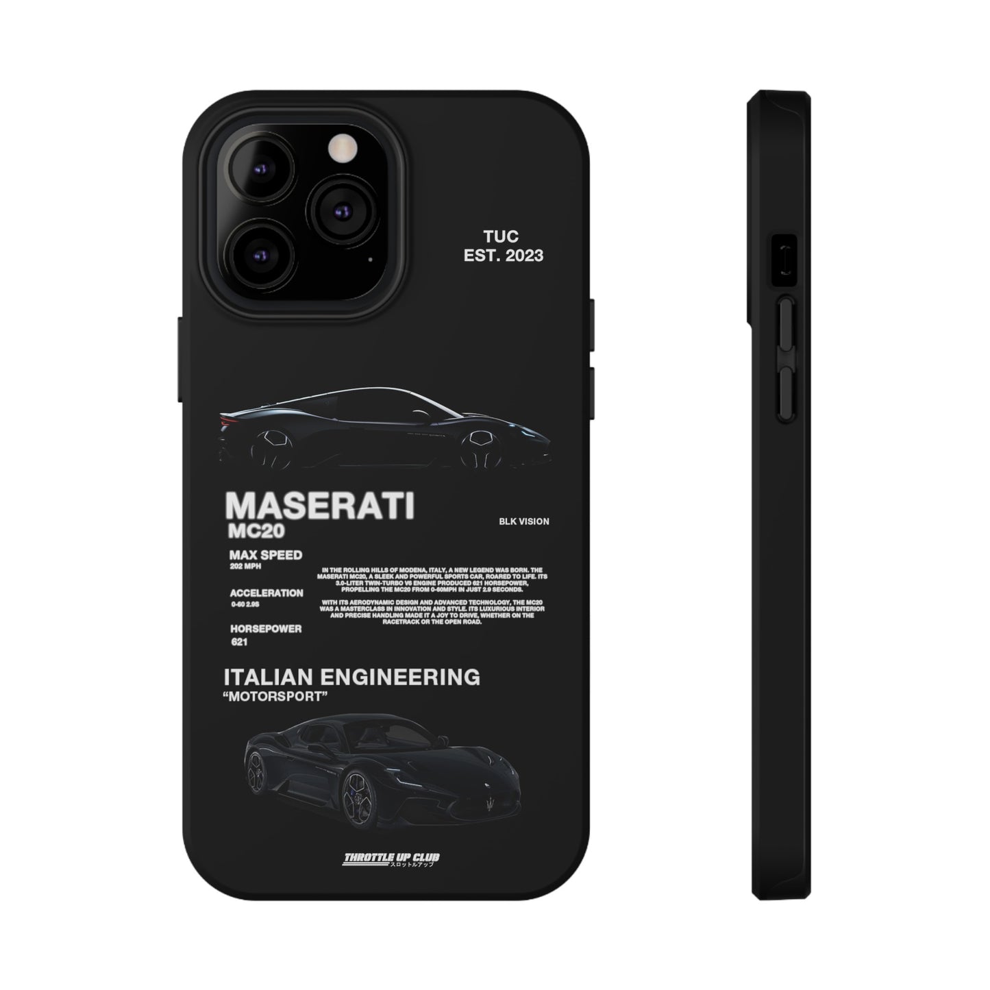 MASERATI MC20 "ITALIAN ENGINEERING" BLK VISION PHONE CASE