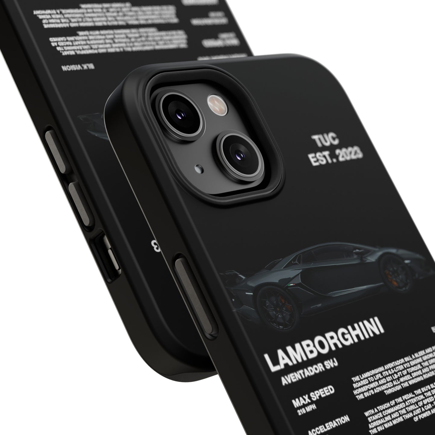 LAMBORGHINI AVENTADOR SVJ "ITALIAN ENGINEERING" BLK VISION PHONE CASE