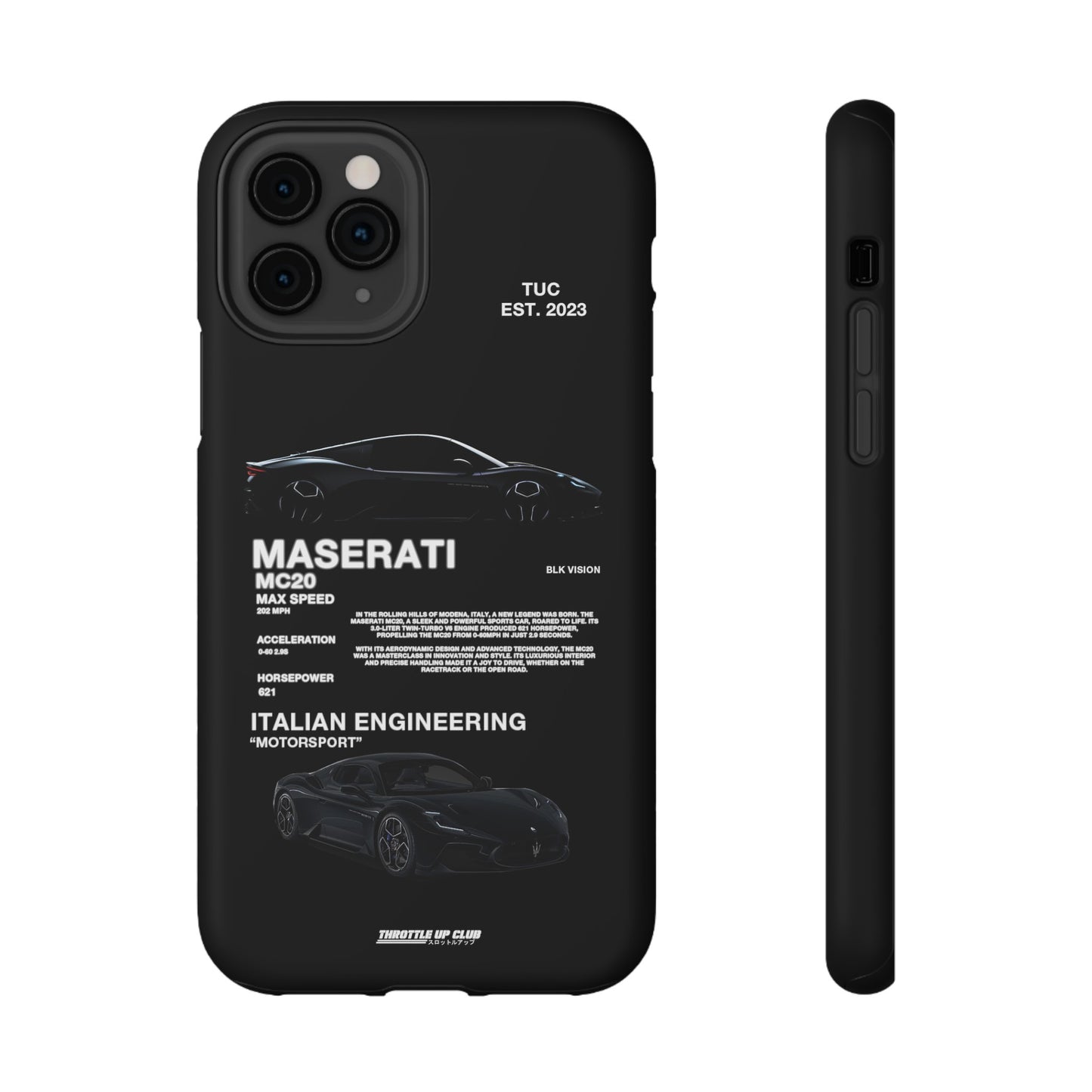 MASERATI MC20 "ITALIAN ENGINEERING" BLK VISION PHONE CASE