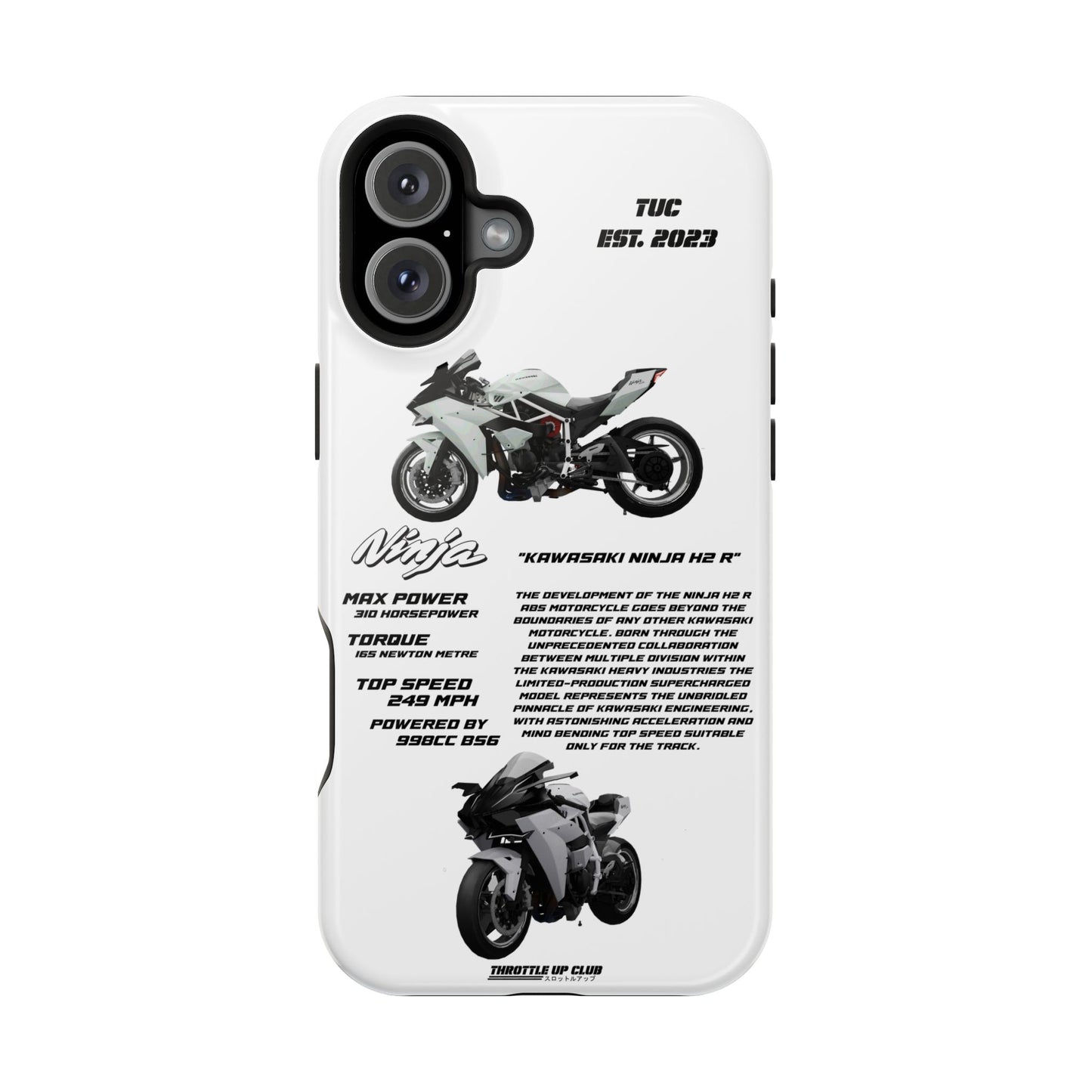 Ninja Kawasaki H2 PHONE CASE IN WHITE