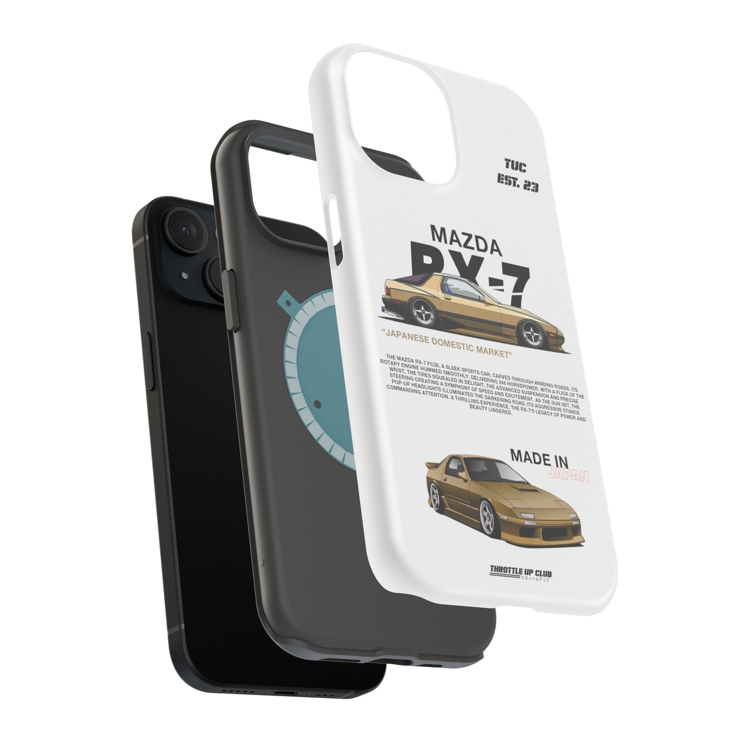 MAZDA RX-7 FC3S PHONE CASE "JAPANESE ENGENEERING" OLD VERSIONS