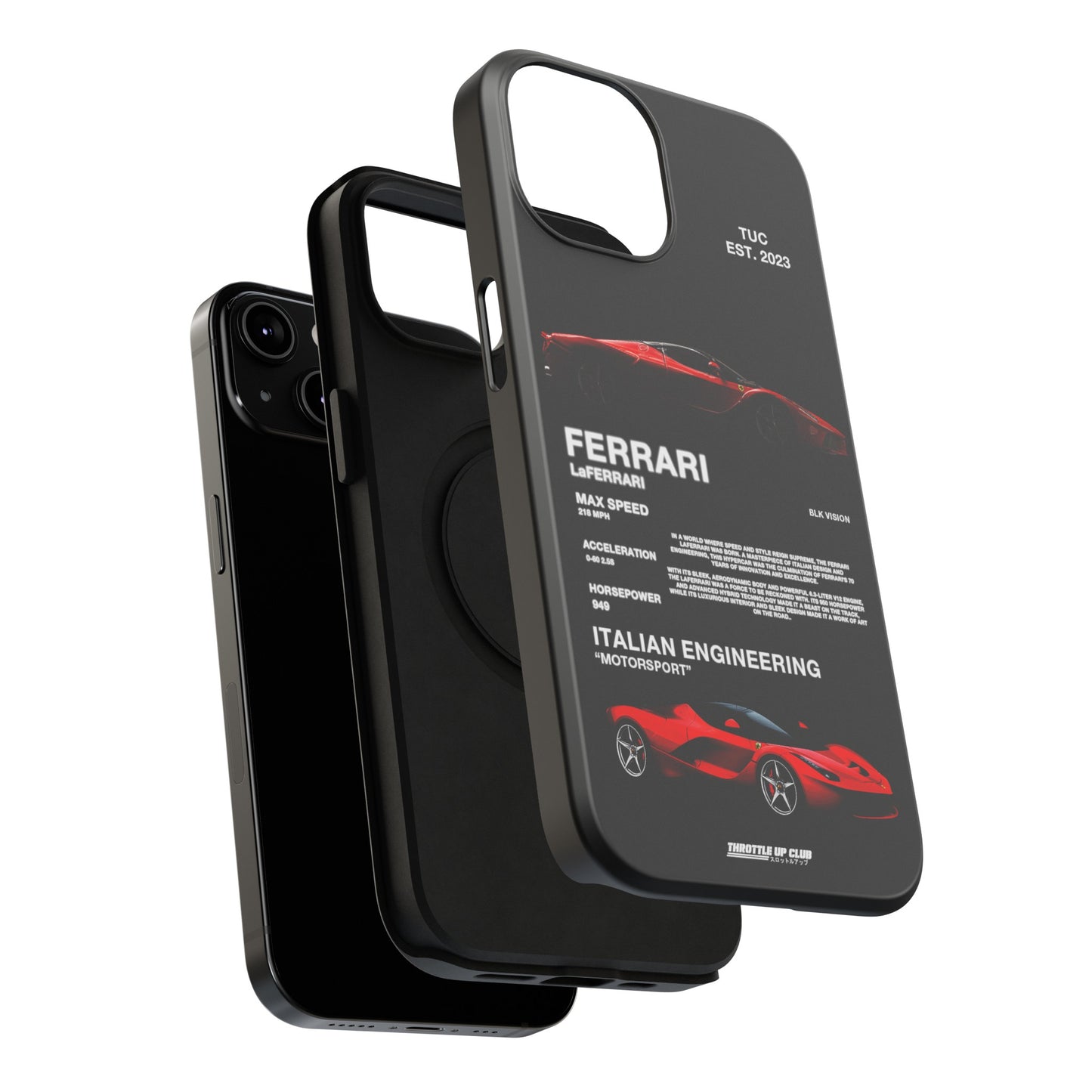 FERRARI LaFERRARI "ITALIAN ENGINEERING" BLK VISION PHONE CASE