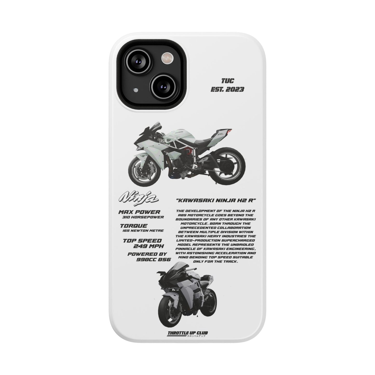 Ninja Kawasaki H2 PHONE CASE IN WHITE