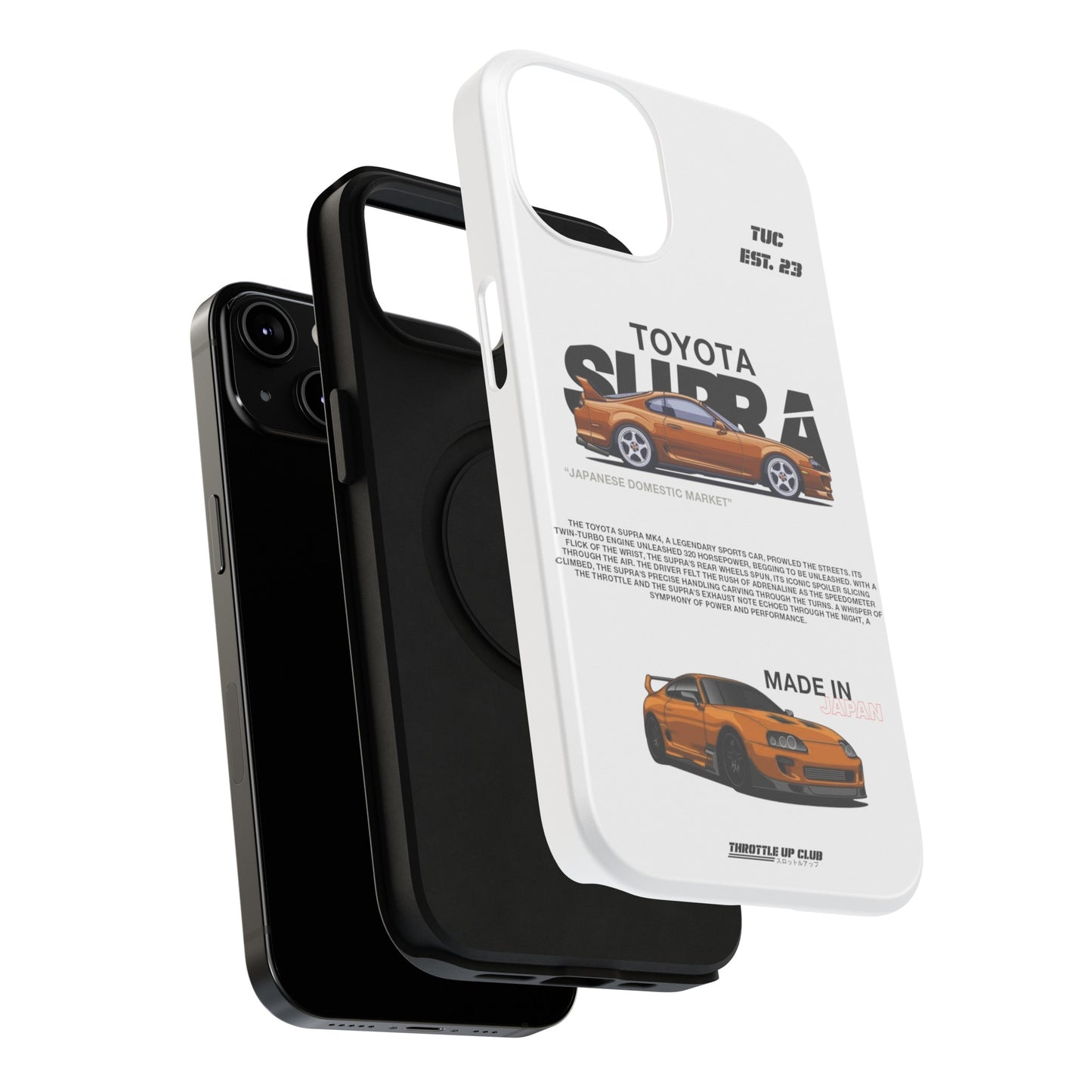 TOYOTA SUPRA MK4 PHONE  CASE "JAPANESE ENGENEERING" OLD VERSIONS