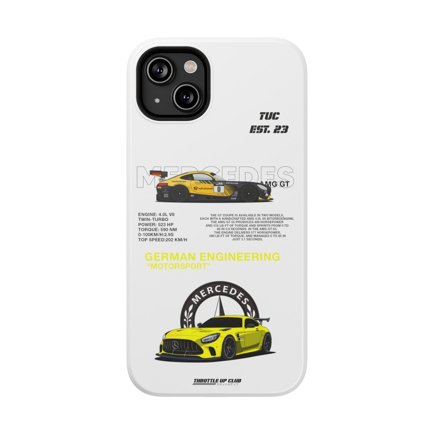 MERCEDES AMG GT PHONE CASE  "GERMAN ENGENEERING"