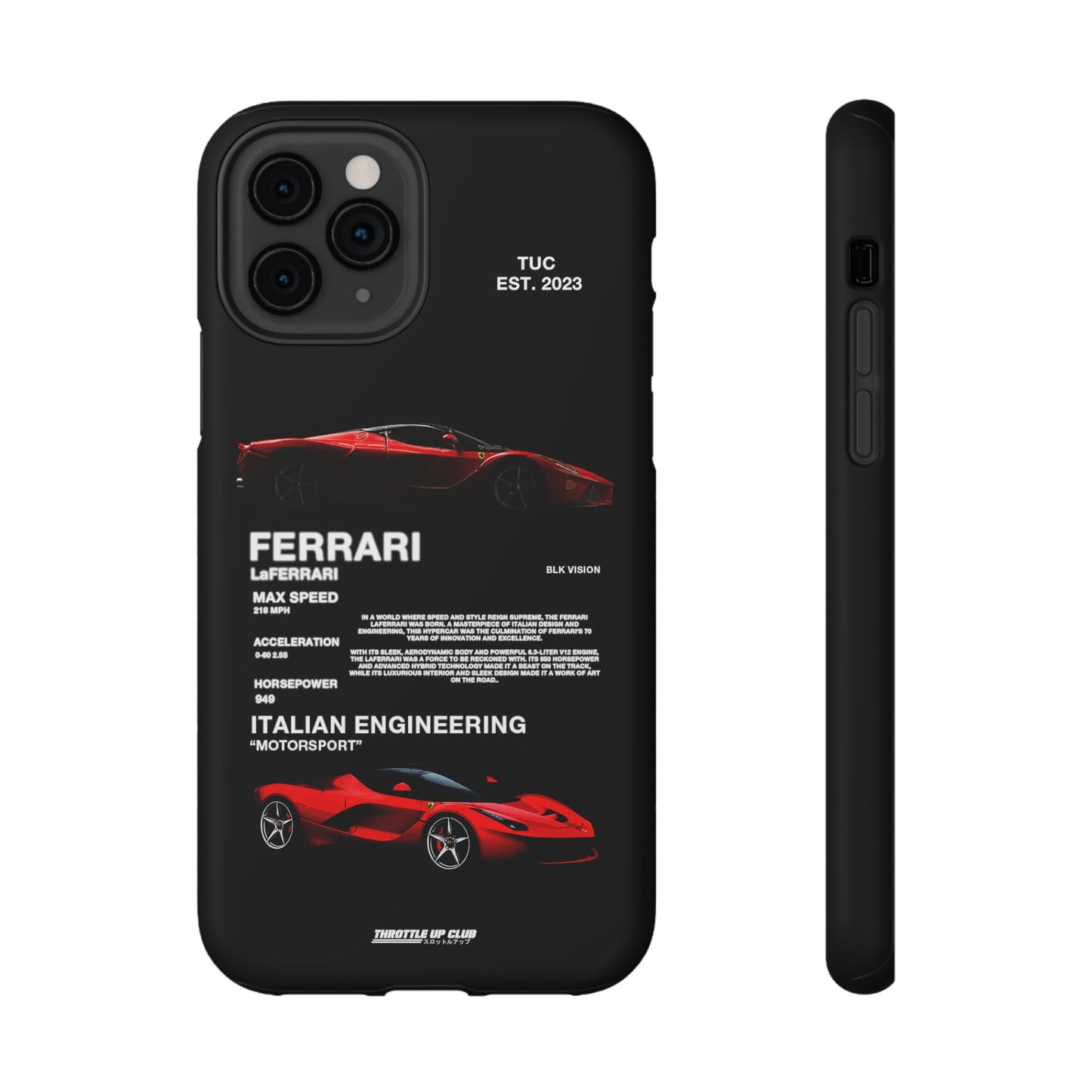 FERRARI LaFERRARI "ITALIAN ENGINEERING" BLK VISION PHONE CASE