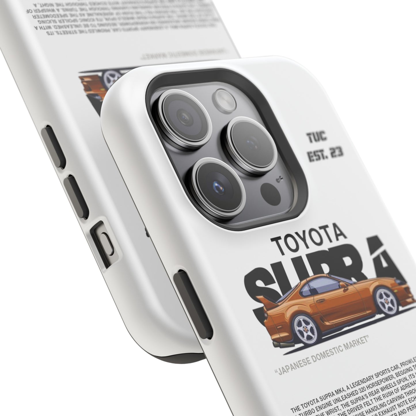 TOYOTA SUPRA MK4 PHONE  CASE "JAPANESE ENGENEERING" OLD VERSIONS