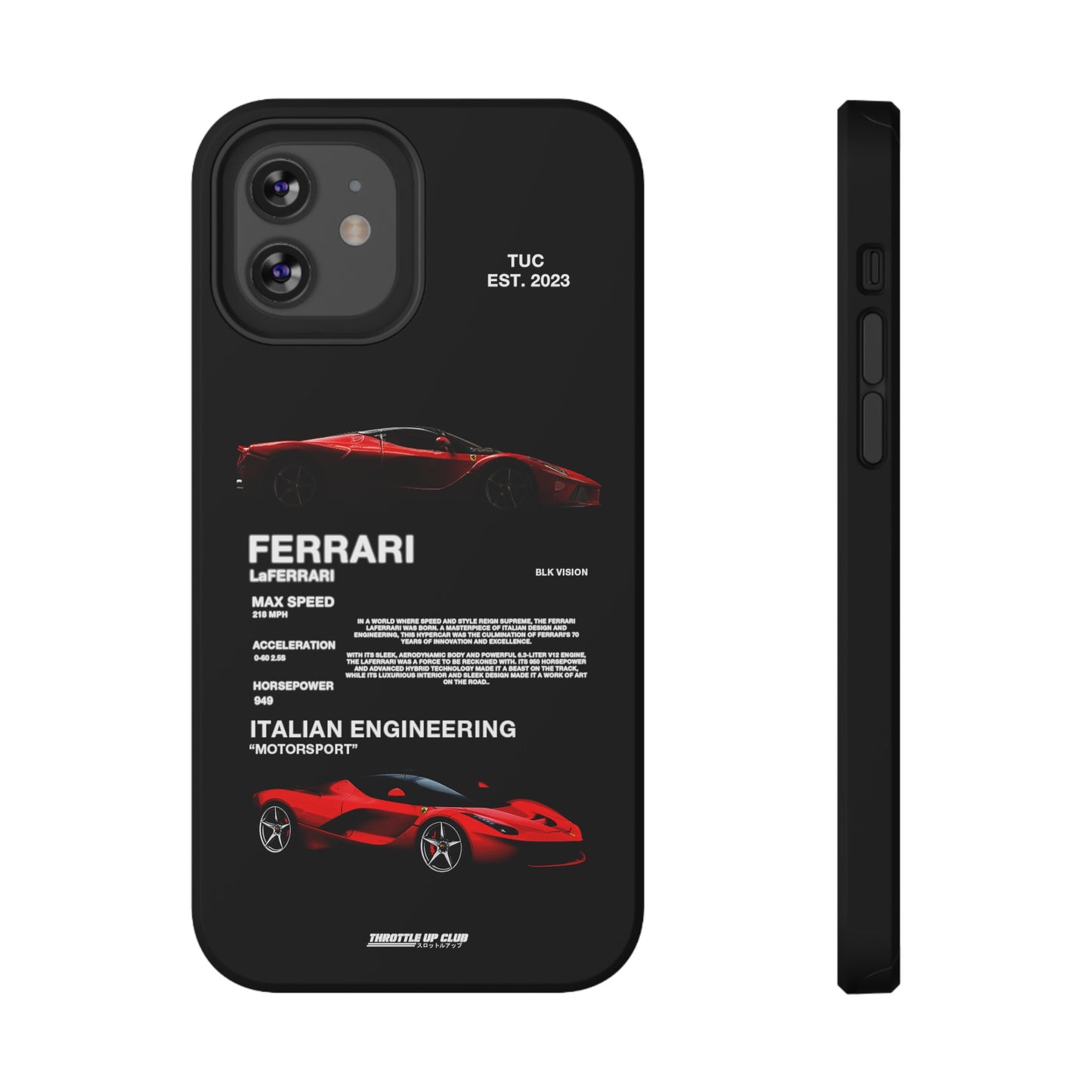 FERRARI LaFERRARI "ITALIAN ENGINEERING" BLK VISION PHONE CASE