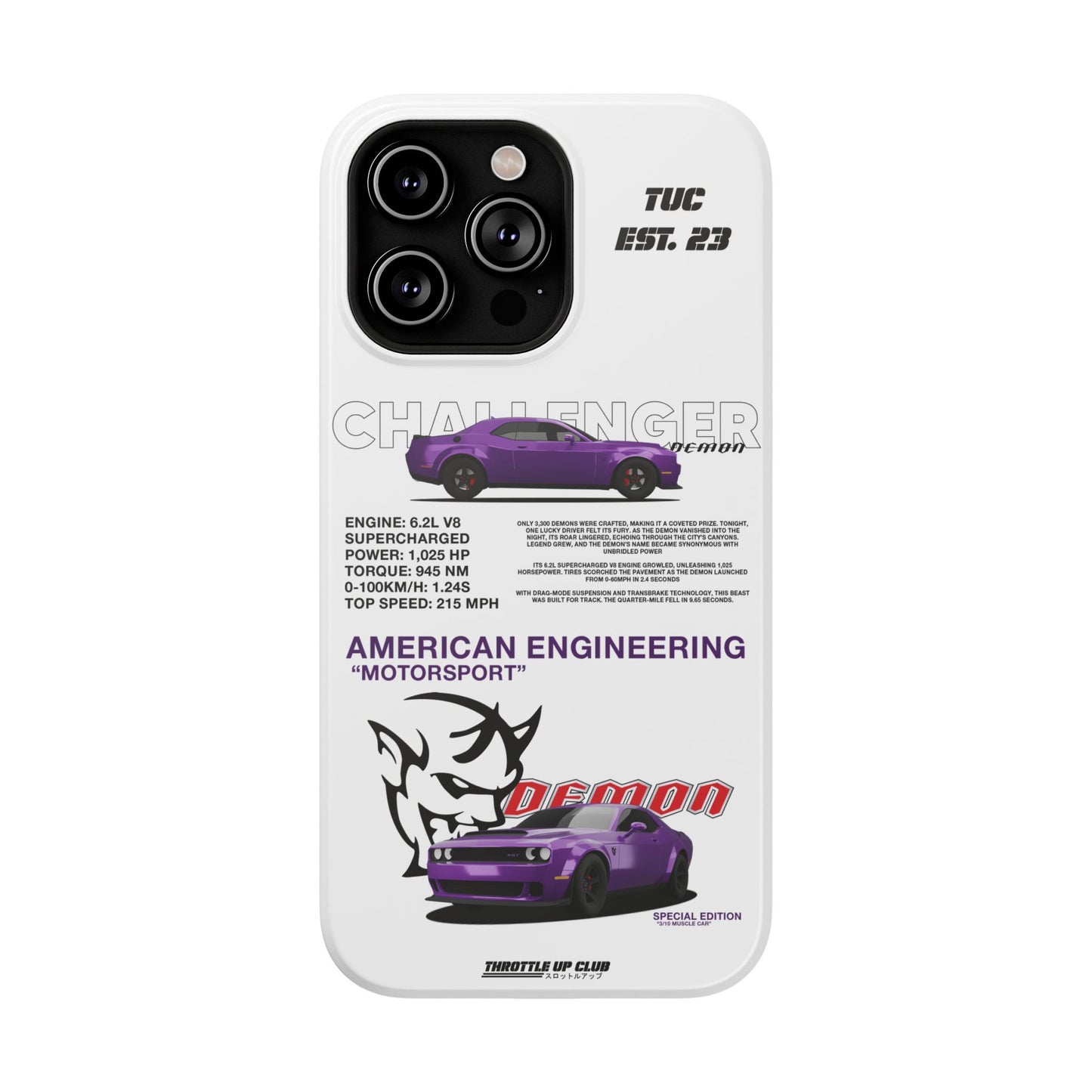 DODGE CHALLENGER DEMON "SPECIAL EDITION" AMERICAN ENGENEERING LINE 10 UNITS