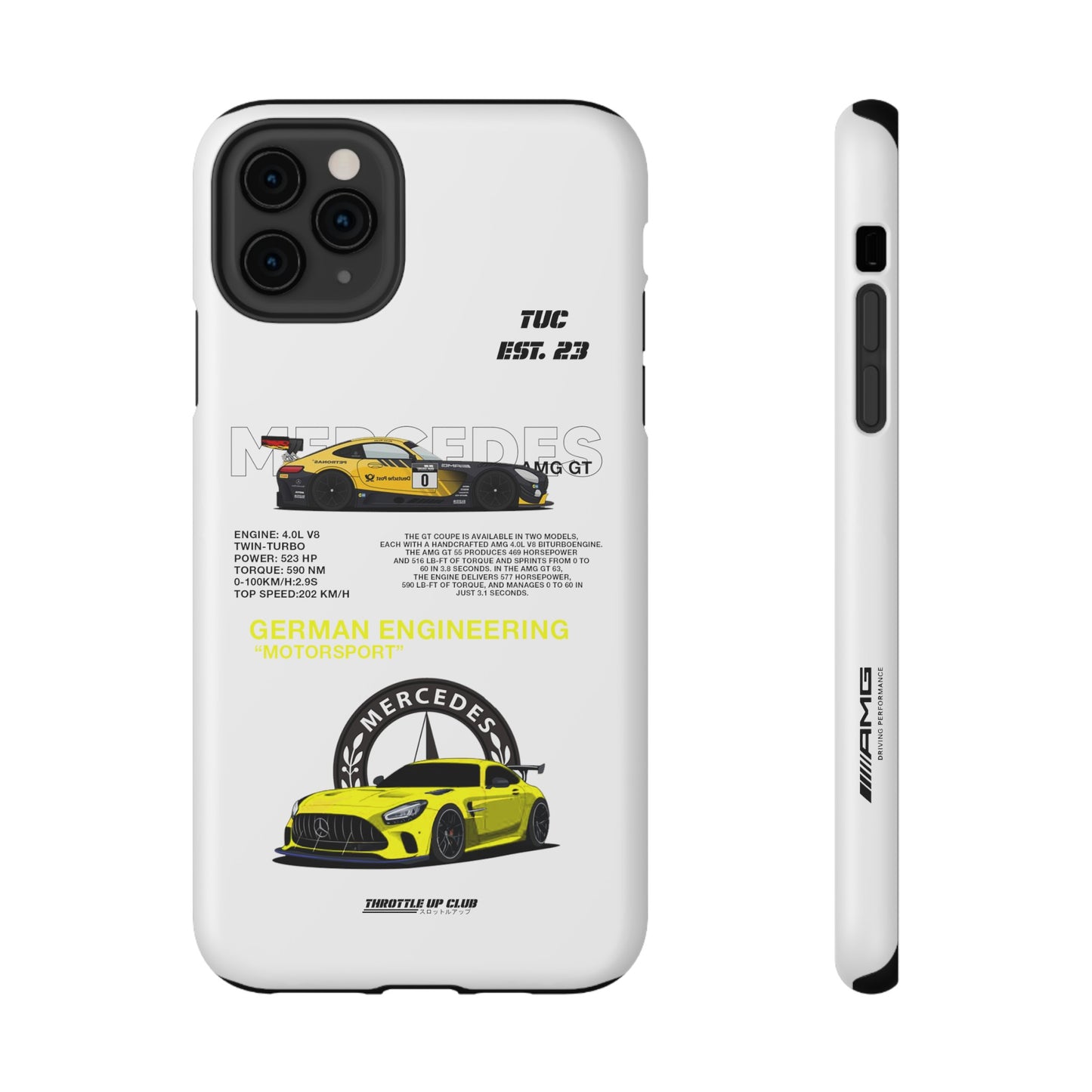 MERCEDES AMG GT PHONE CASE  "GERMAN ENGENEERING"