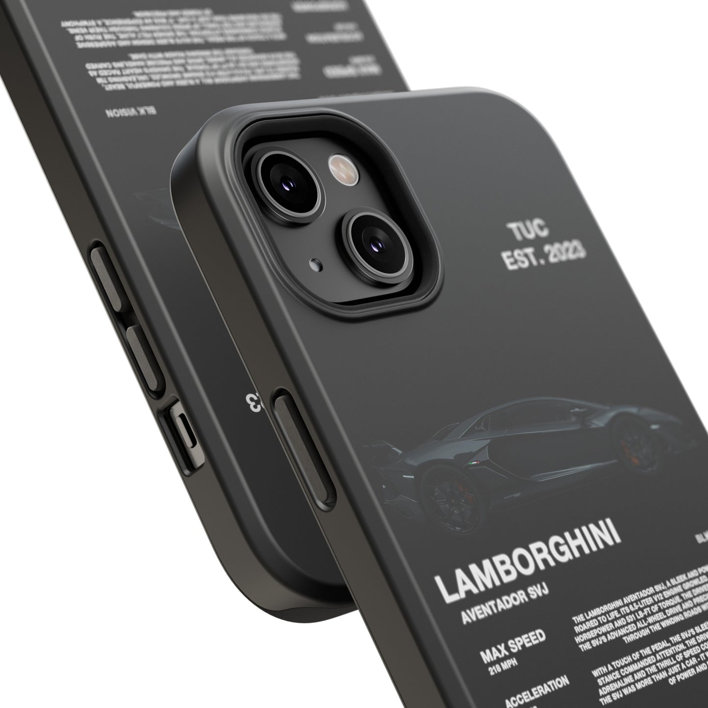 LAMBORGHINI AVENTADOR SVJ "ITALIAN ENGINEERING" BLK VISION PHONE CASE