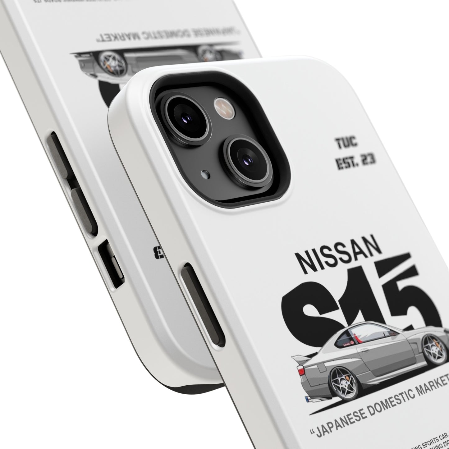 NISSAN SILVIA S15 WHITE PHONE CASE "JAPANESE ENGENEERING" OLD VERSIONS