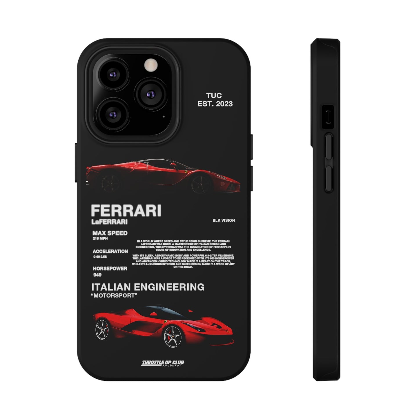 FERRARI LaFERRARI "ITALIAN ENGINEERING" BLK VISION PHONE CASE